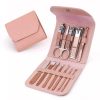 12 In 1 Nail Clippers Beauty Tool Portable Set In Pink Leather Bag 01 12 In 1 Nail Clippers Beauty Tool Portable Set In Pink Leather Bag