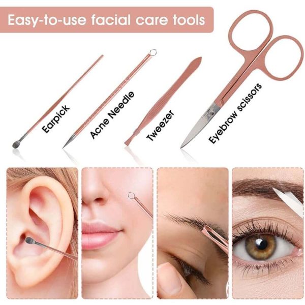 12 In 1 Nail Clippers Beauty Tool Portable Set In Pink Leather Bag 06 12 In 1 Nail Clippers Beauty Tool Portable Set In Pink Leather Bag