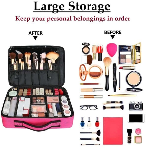Professional Makeup Bag Organizer For Makeup Artist With Adjustable Dividers 06 Professional Makeup Bag Organizer For Makeup Artist With Adjustable Dividers
