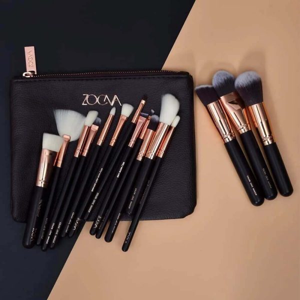 حقيبة مكياج زويفا مع 15 فرشاة مكياج مع 15 فرشاة