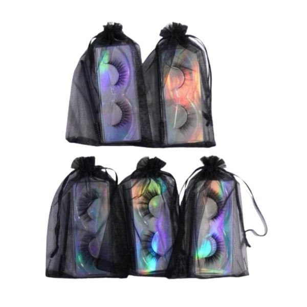 5 Pairs Volumized False Eyelashes & 5 Pcs Disposable Brush With Storage Bag