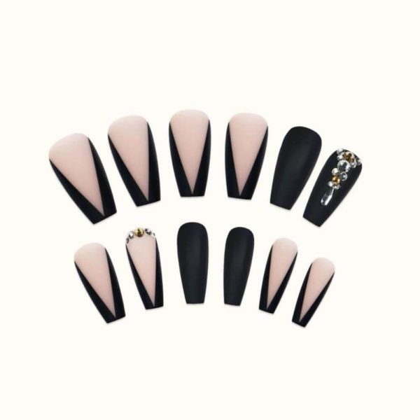 24 Pcs Nails Press-On Manicure Kit – Black