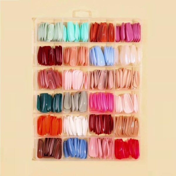 240 Pcs Sets Glossy Press-On Nails Short Oval False Nails Colorful Full Box 01 240 Pcs Sets Glossy Press-On Nails Short Oval False Nails Colorful Full Box