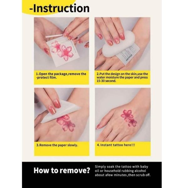 Black Waterproof Realistic Temporary Tattoo