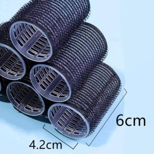 Large Hair Rollers Self Grip Salon Hairdressing Curlers 12 Pack - Black
