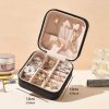 Portable Travel Mini Jewelry Box Leather Jewellery Ring Organizer Case Storage Gift Box - Black 01 Portable Travel Mini Jewelry Box Leather Jewellery Ring Organizer Case Storage Gift Box - Black