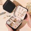 Portable Travel Mini Jewelry Box Leather Jewellery Ring Organizer Case Storage Gift Box - Black 02 Portable Travel Mini Jewelry Box Leather Jewellery Ring Organizer Case Storage Gift Box - Black