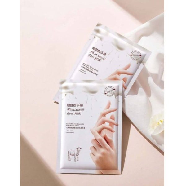 ماسك حليب الماعز النيكوتيناميد الحريري لليدين بحليب الماعز