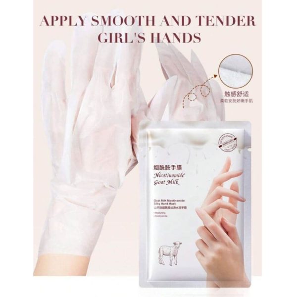 ماسك حليب الماعز النيكوتيناميد الحريري لليدين بحليب الماعز