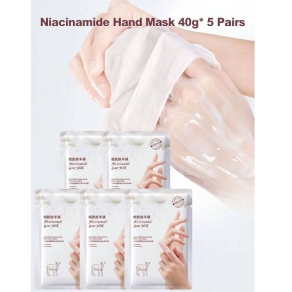 ماسك حليب الماعز النيكوتيناميد الحريري لليدين بحليب الماعز