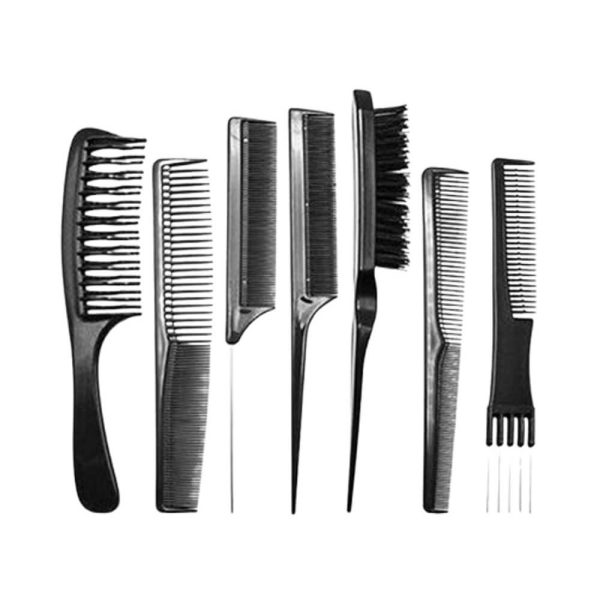 7 Pieces Professional Comb Set Black Pouch 01 7 Pieces Professional Comb Set Black Pouch